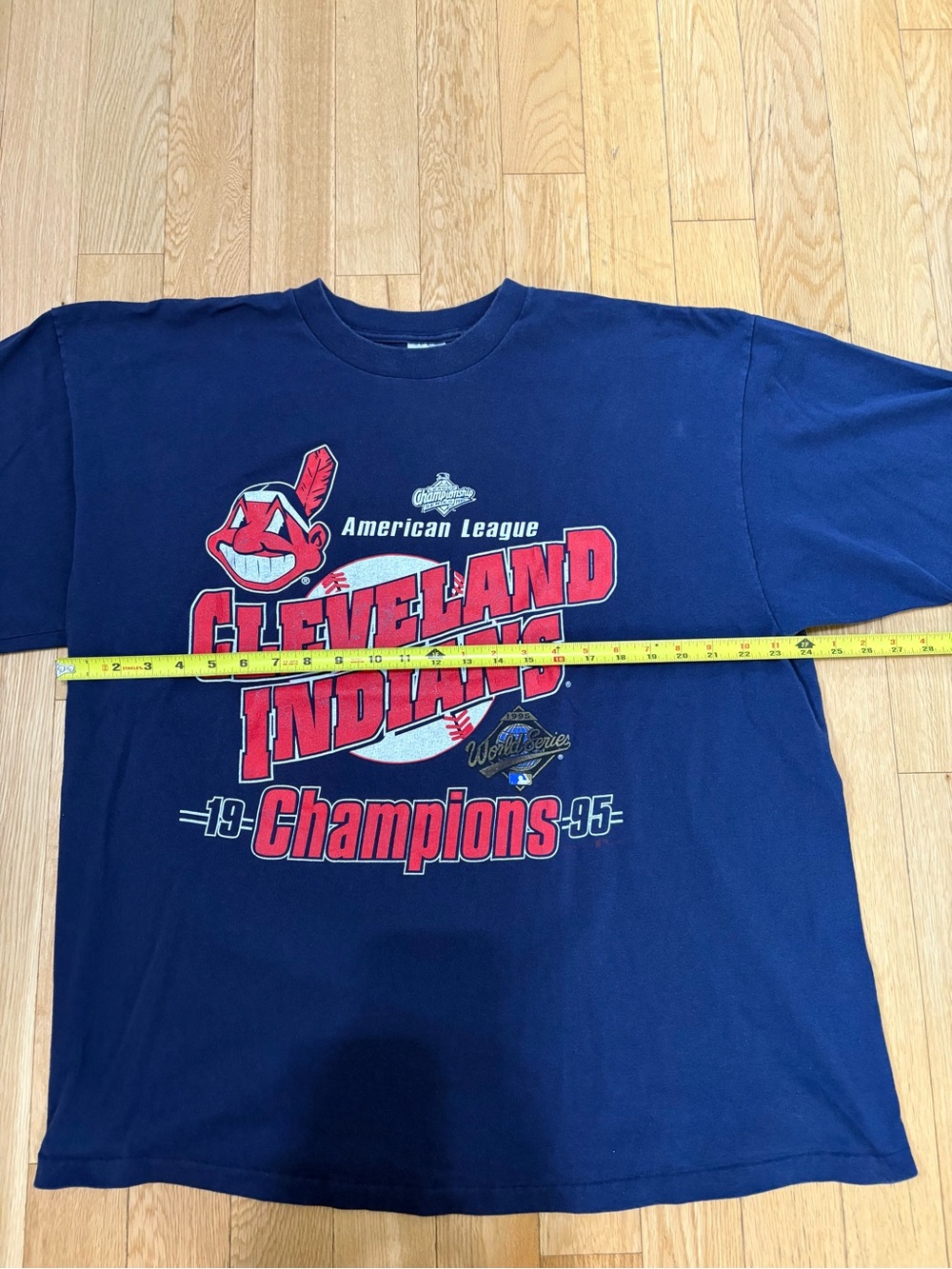 Belton Vintage Cleveland Indians 1995 AL Champions Tee XXL Retro Sporty Prep - Picture 8 of 10